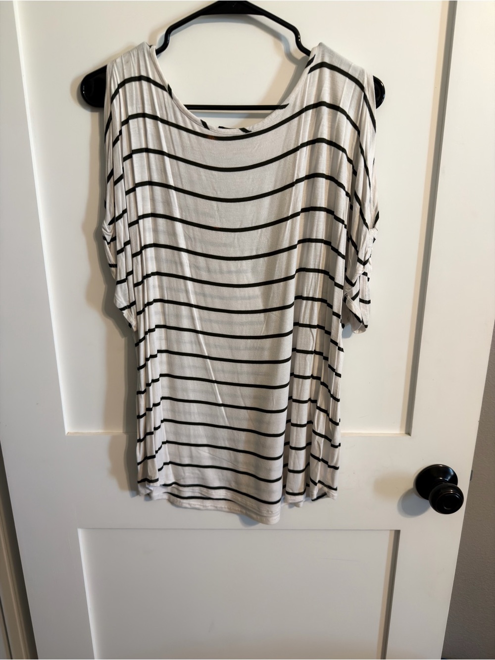 Relaxed Black & White Striped Short Sleeve Tee